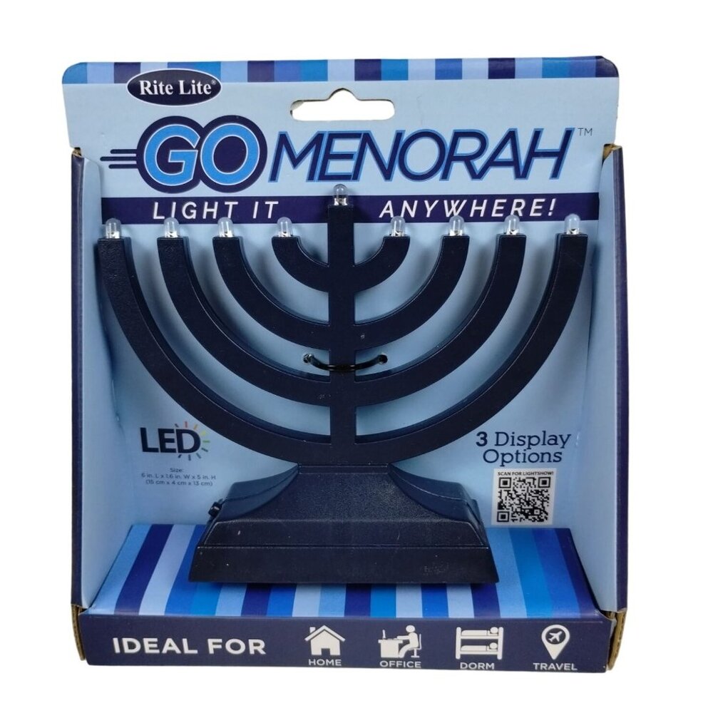 Rite Lite Menorah Go Travel Compact LED Lights with 3 Display Modes New